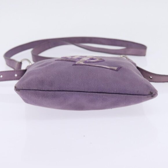 SAINT LAURENT Kahala Shoulder Bag Canvas Purple Silver Auth - Picture 6 of 16